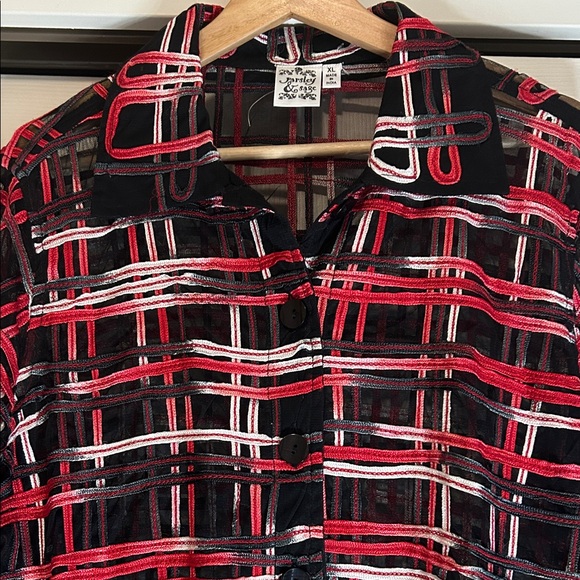 Parsley & Sage Sheer Women's Button-Front Jacket XL - Picture 2 of 7